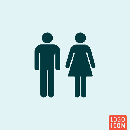 Gender icon. Gender logo. Gender symbol. Man and Woman icon isolated minimal design. Vector illustration.のイラスト素材