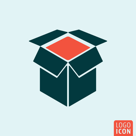 Box icon. Box logo. Box symbol. Box packaging icon isolated, minimal design. Vector illustrationのイラスト素材