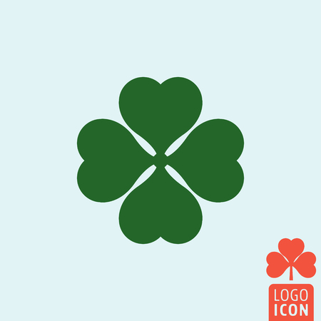 Clover icon. Clover logo. Clover symbol. Ireland symbol. Leaf clover icon isolated, minimal design. Vector illustrationのイラスト素材