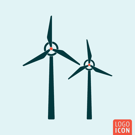 Windmill icon. Windmill logo. Windmill symbol. Alternative energy icon isolated, minimal design. Vector illustrationのイラスト素材
