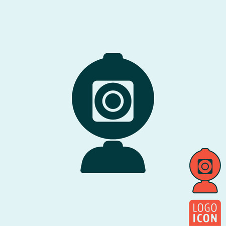 Web camera icon. Web camera symbol. Webcam icon isolated, minimal design. Vector illustrationのイラスト素材