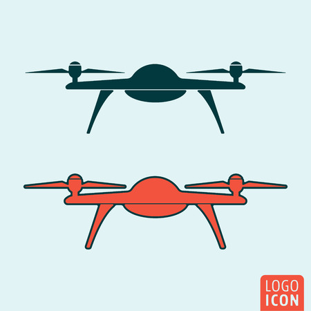 Drone icon. Drone symbol. Quadcopter icon isolated, minimal design. Vector illustrationのイラスト素材