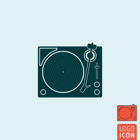 Vinyl record player icon. Vinyl record player symbol. Retro record turntable icon isolated. Vector illustrationのイラスト素材