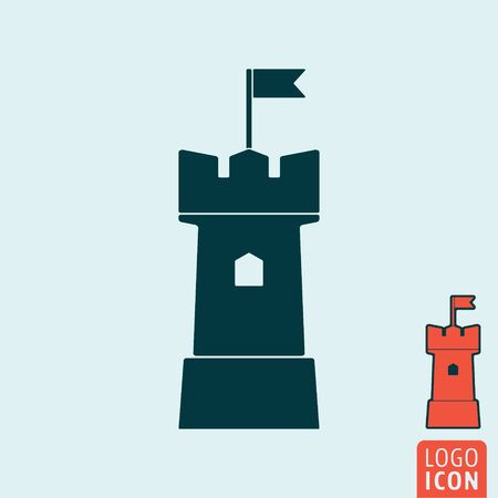 Tower icon. Tower symbol. Castle tower icon isolated. Vector illustrationのイラスト素材