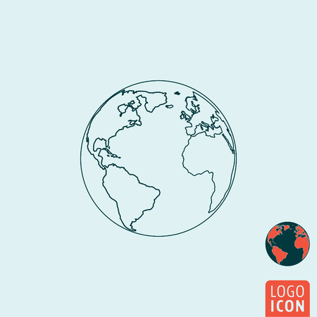 Earth icon. Earth symbol. Earth globe icon isolated. Vector illustrationのイラスト素材