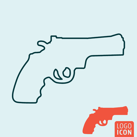 Revolver icon. Revolver symbol. Revolver line icon isolated. Vector illustrationのイラスト素材