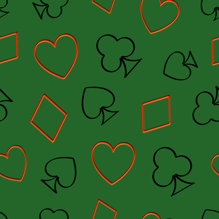 Seamless pattern background with playing cards suit. Vector illustration.のイラスト素材