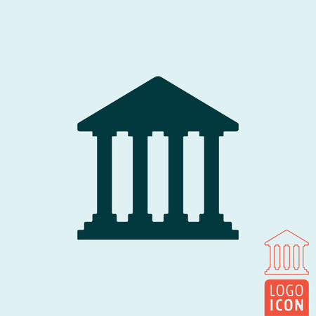 Bank icon. Ancient building symbol. Vector illustrationのイラスト素材