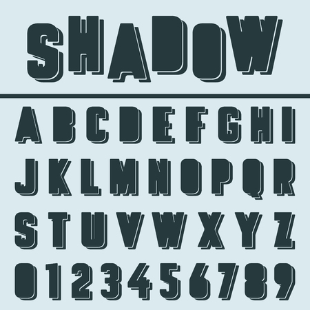Alphabet font template. Letters and numbers. Vector illustrationのイラスト素材