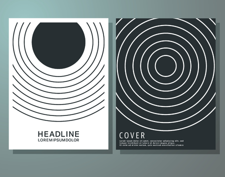 Brochures design template. Cover brochure, flyer, business card layout. Set abstract design cover template for blank, print, journal, presentation, book. Vector illustrationのイラスト素材