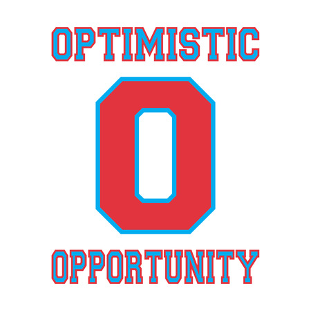 Alphabet font template. Letter O. T-shirt print design. Printing and stamp, badge applique label t-shirts, jeans, casual wear. Vector illustrationのイラスト素材