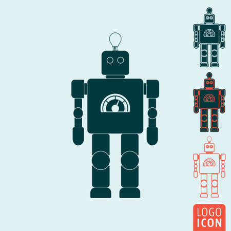 Robot icon. Vintage robot symbol. Vector illustrationのイラスト素材