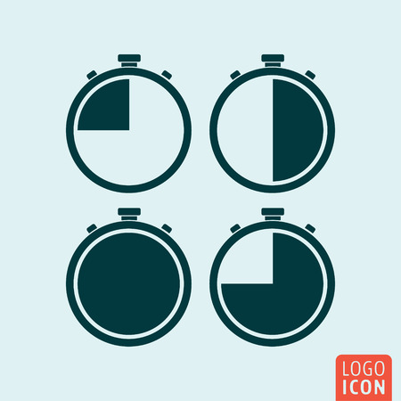 Stopwatch icon. Stopwatches in different positions. Vector illustrationのイラスト素材