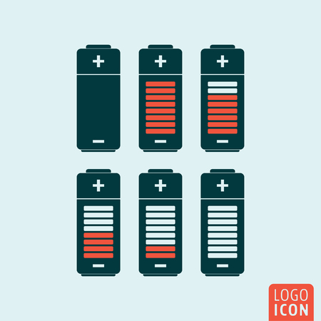 Battery icon. Battery charge status symbol. Vector illustrationのイラスト素材