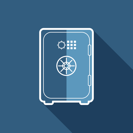 Safe flat icon. Safety deposit box symbol. Vector illustrationのイラスト素材