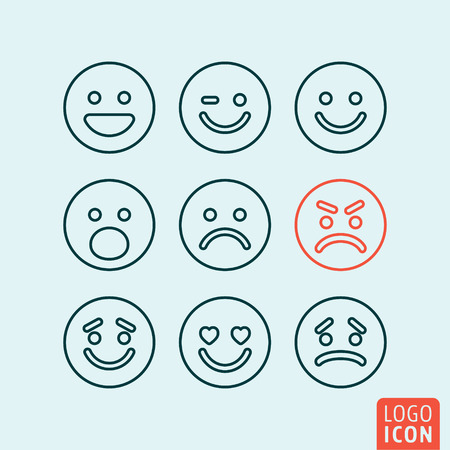 Emoticons icon. Set emoji icons isolated. Vector illustrationのイラスト素材
