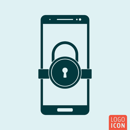 Smartphone lock icon. Secure lock mobile phone symbol. Vector illustrationのイラスト素材