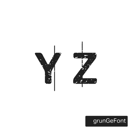 Alphabet grunge font template.のイラスト素材