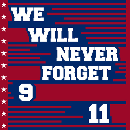 September 11, we will never forget - Patriot day poster. Vector illustrationのイラスト素材