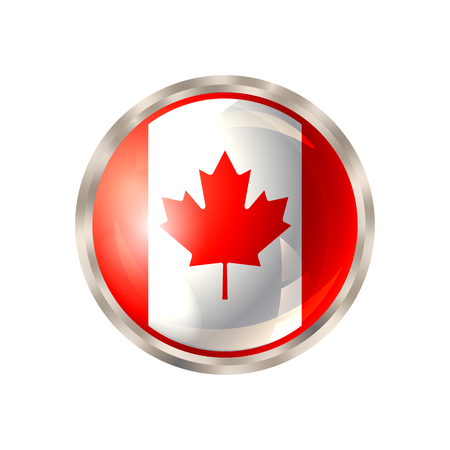 Canada icon. Canada flag button design. Vector illustrationのイラスト素材