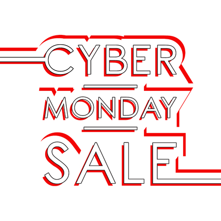 Cyber monday sale inscription template. Design for sale, discount, cover, banner, brochure or flyer. Vector illustrationのイラスト素材