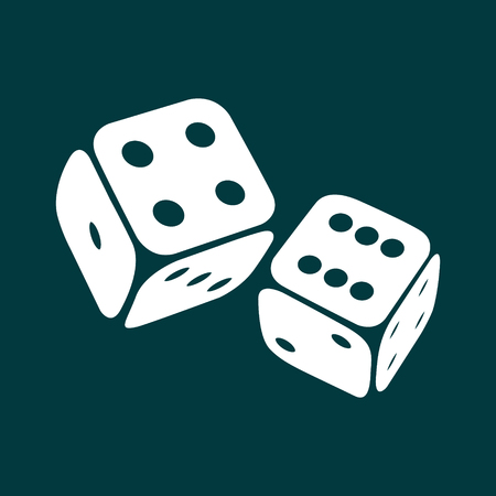 Dice icon. Two game dices, casino symbol minimal design. Vector illustration Dice icon. Two game dices, casino symbol minimal design. Vector illustration