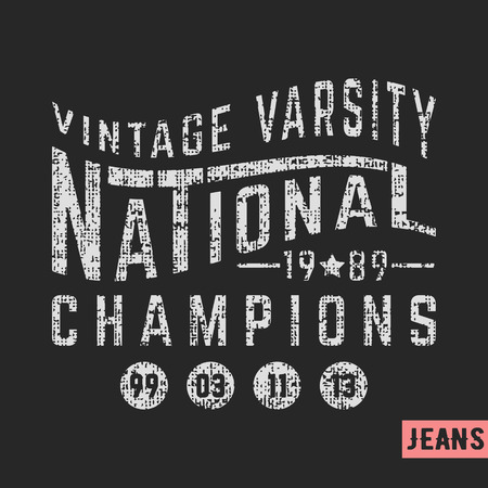 T-shirt print design. National vintage stamp. Printing and badge applique label t-shirts, jeans, casual wear. Vector illustration.のイラスト素材