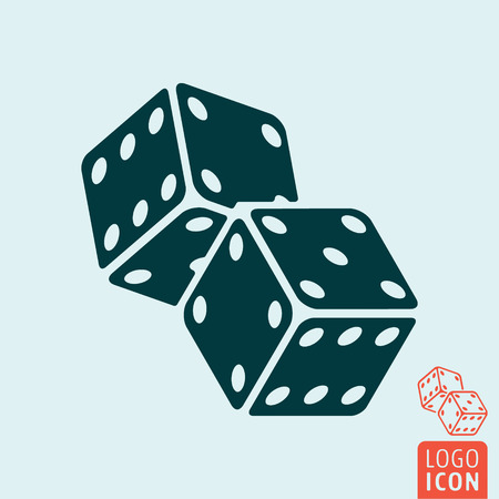 Casino dice icon. Two game dices symbol. Vector illustrationのイラスト素材