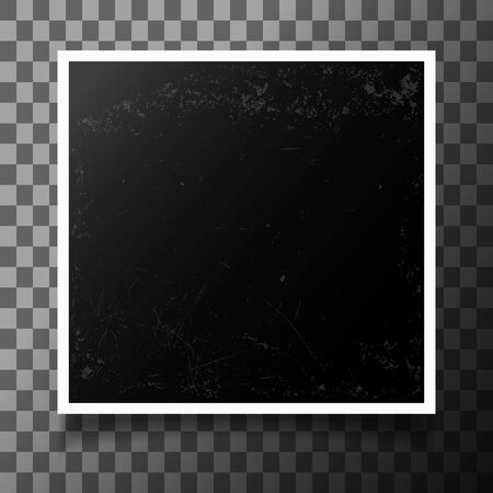 Frame with shadow on transparent background. Vector illustration.のイラスト素材