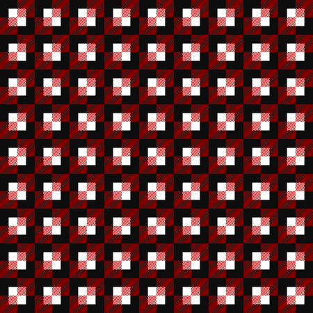 Alternating red and white squares seamless background. Plaid pattern. Vector illustration.のイラスト素材