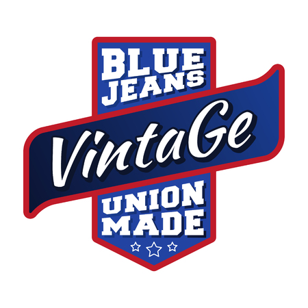 Blue jeans vintage stampのイラスト素材