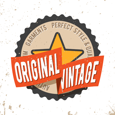 Original vintage round seal stampのイラスト素材