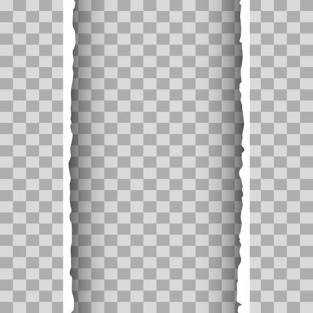 Ripped paper on transparent background. Vector illustration.のイラスト素材