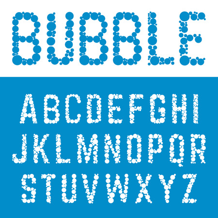 Alphabet bubble font template. Letters bubbles design. Vector illustration.のイラスト素材