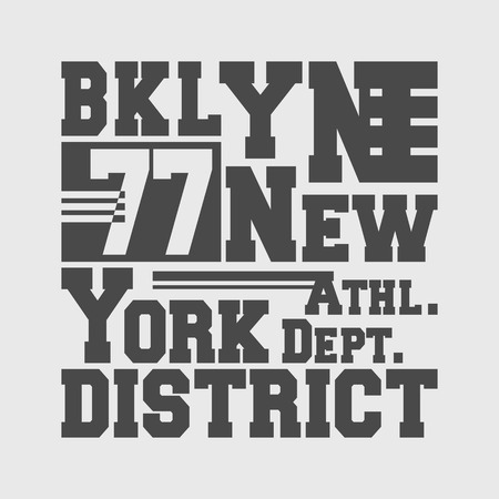 T-shirt print design Brooklyn New Yorkのイラスト素材