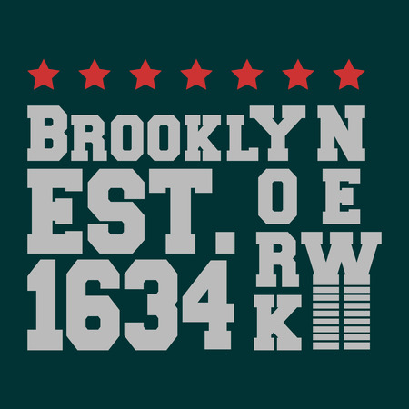 T-shirt print design Brooklyn New Yorkのイラスト素材