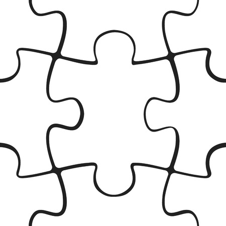 Puzzle jigsaw seamless patternのイラスト素材