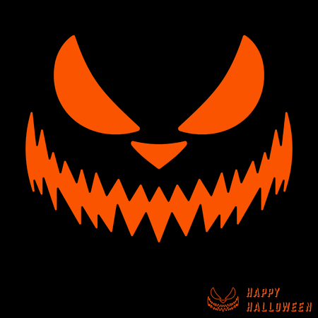 Halloween scary pumpkin templateのイラスト素材