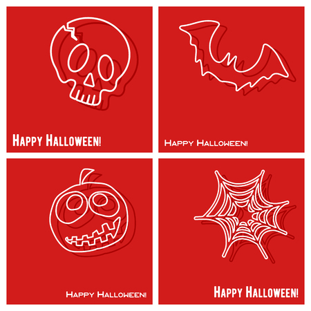 Happy Halloween cover template setのイラスト素材