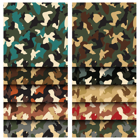 Camouflage clothing seamless patterns set.のイラスト素材