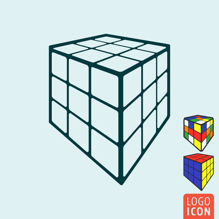 Toy cube icon. 3d combination puzzle cubes. Vector illustration.のイラスト素材