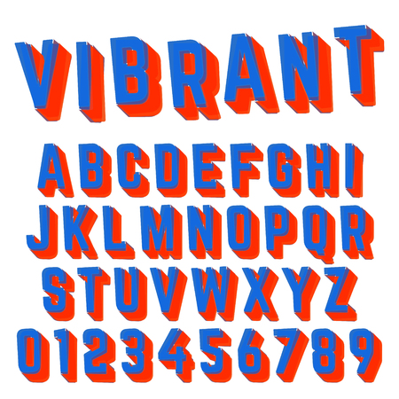 Alphabet font vibrant designのイラスト素材