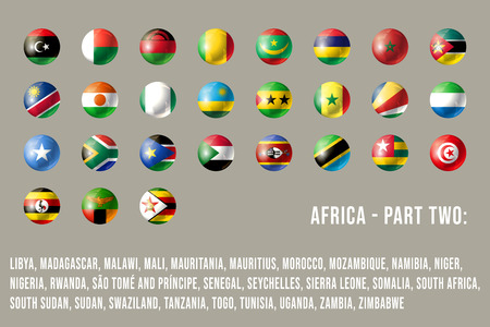 Africa round flags part two.のイラスト素材
