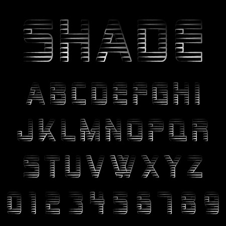 Shade alphabet font templateのイラスト素材