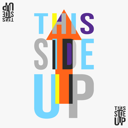 This side up t-shirt stampのイラスト素材