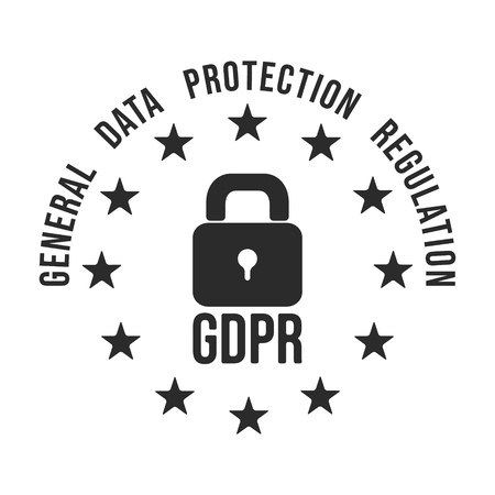 GDPR - General Data Protection Regulation in European Union symbol. Vector illustration.のイラスト素材