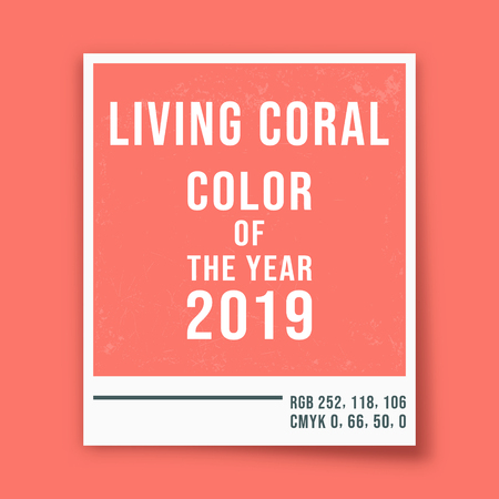 Living coral - color of the year 2019 - photo frame backgroundのイラスト素材