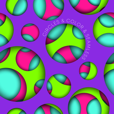 Seamless colorful pattern with circles. Background template vector designのイラスト素材