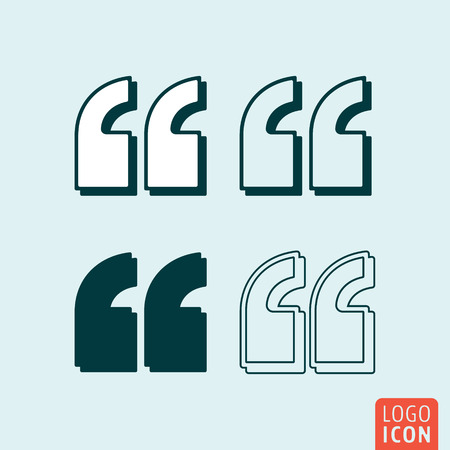 Quotes - citation comma sign. Quotation - double commas mark setのイラスト素材
