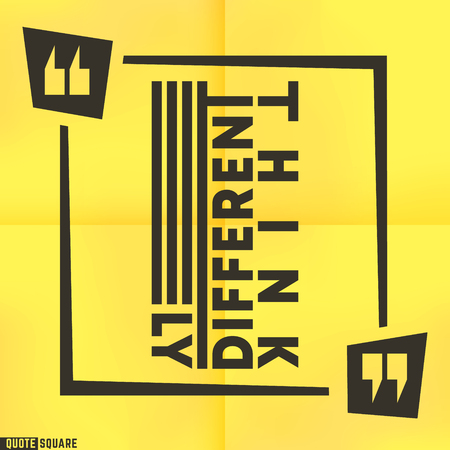 Quote motivational square template. Inspirational quotes box with a slogan - Think differently. Vector illustration.のイラスト素材